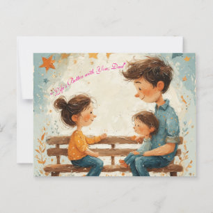 "Das Leben ist besser mit dir, Vater" Postkarte
