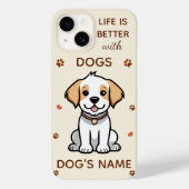 Das Leben ist besser mit Dogs iPhone Case - indivi (Rückseite)