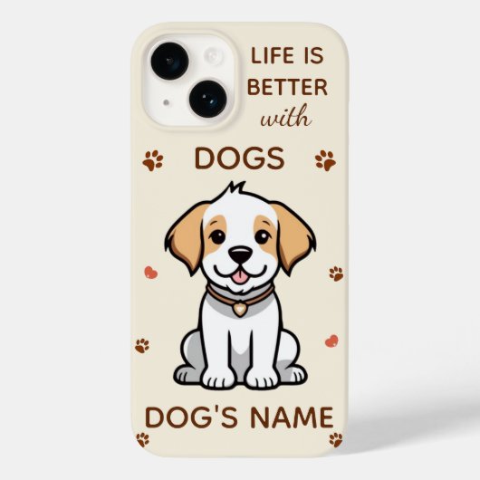 Das Leben ist besser mit Dogs iPhone Case - indivi (Rückseite)