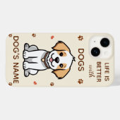 Das Leben ist besser mit Dogs iPhone Case - indivi (Rückseite (Horizontal))