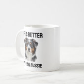 Das Leben ist besser mit einem Aussie niedlicher K Kaffeetasse (Vorderseite Links)