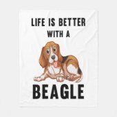 Das Leben ist besser mit einem Beagle Fleecedecke (Vorderseite)