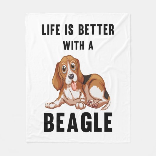 Das Leben ist besser mit einem Beagle Fleecedecke (Vorderseite)