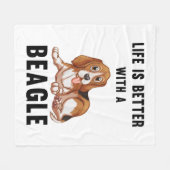 Das Leben ist besser mit einem Beagle Fleecedecke (Vorderseite (Horizontal))