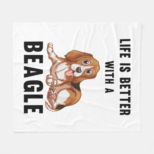 Das Leben ist besser mit einem Beagle Fleecedecke (Vorderseite (Horizontal))