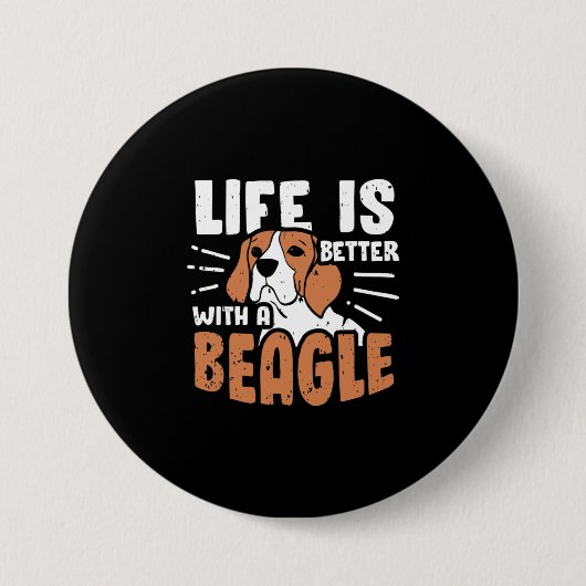 Das Leben ist besser mit einem Beagle Hund Button (Vorderseite)