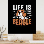 Das Leben ist besser mit einem Beagle Hund Poster (Küche)