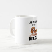 Das Leben ist besser mit einem Beagle Kaffeetasse (Vorderseite Links)