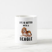 Das Leben ist besser mit einem Beagle Kaffeetasse (Mittel)