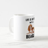 Das Leben ist besser mit einem Beagle Kaffeetasse (Vorderseite Links)