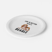 Das Leben ist besser mit einem Beagle Pappteller (Schrägansicht)