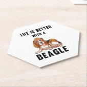 Das Leben ist besser mit einem Beagle Untersetzer (angewinkelt)