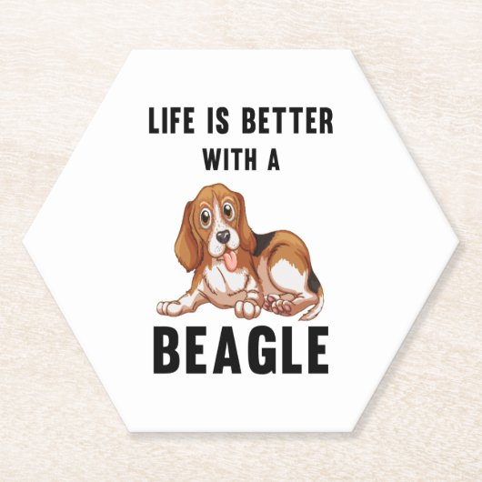 Das Leben ist besser mit einem Beagle Untersetzer (Vorderseite)