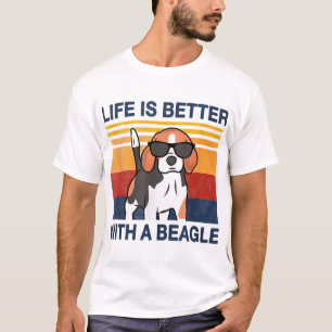 Das Leben ist besser mit einem Beagle Vintagen Hun T-Shirt