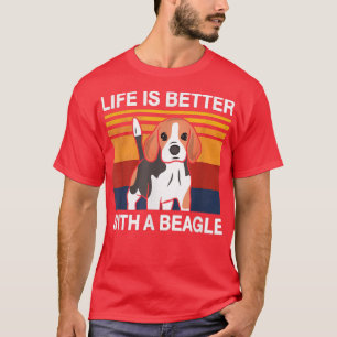 Das Leben ist besser mit einem Beagle Vintagen Hun T-Shirt