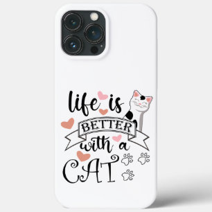 Das Leben ist besser mit einem Cat-Anführungsmotto Case-Mate iPhone Hülle
