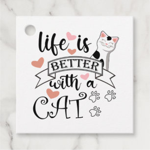 Das Leben ist besser mit einem Cat-Anführungsmotto Geschenkanhänger