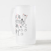 Das Leben ist besser mit einem Cat-Anführungsmotto Mattglas Bierglas (Vorderseite Links)