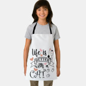 Das Leben ist besser mit einem Cat-Anführungsmotto Schürze (Insitu)