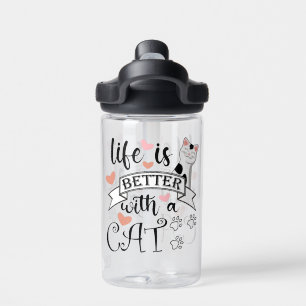 Das Leben ist besser mit einem Cat-Anführungsmotto Trinkflasche