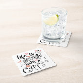 Das Leben ist besser mit einem Cat-Anführungsmotto Untersetzer (Vor Ort)