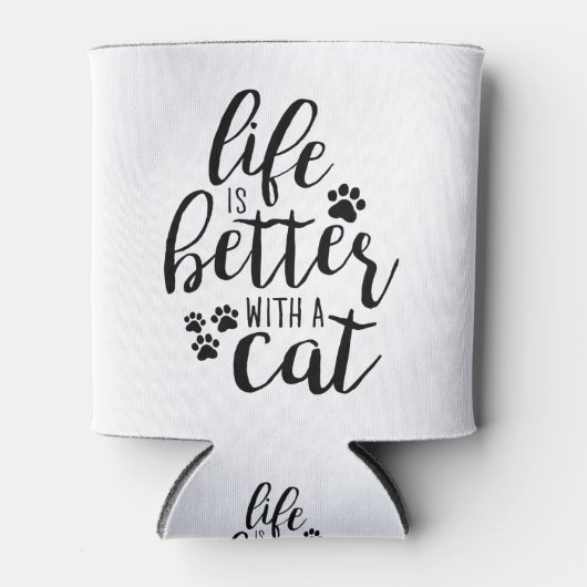 Das Leben ist besser mit einem Cat Niedlich Cat Ca Dosenkühler (Vorderseite)