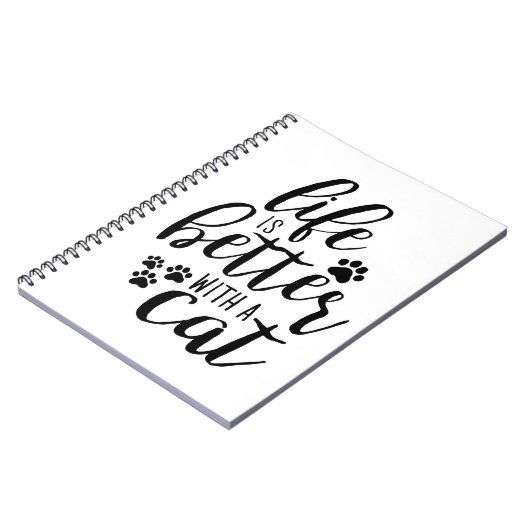 Das Leben ist besser mit einem Cat Niedlich Cat Ca Notizblock (Linke Seite)