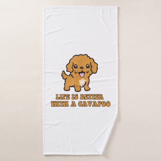 Das Leben ist besser mit einem Cavapoo - Funny Dog Badehandtuch (Badehandtuch)