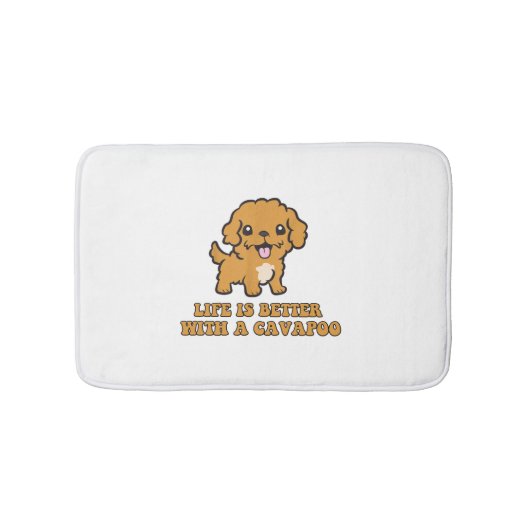 Das Leben ist besser mit einem Cavapoo - Funny Dog Badematte (Vorderseite)