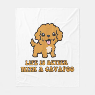Das Leben ist besser mit einem Cavapoo - Funny Dog Fleecedecke