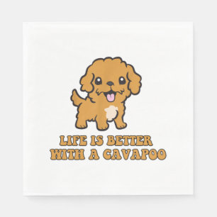 Das Leben ist besser mit einem Cavapoo - Funny Dog Serviette