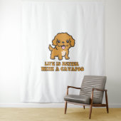 Das Leben ist besser mit einem Cavapoo - Funny Dog Wandteppich (Beispiel)