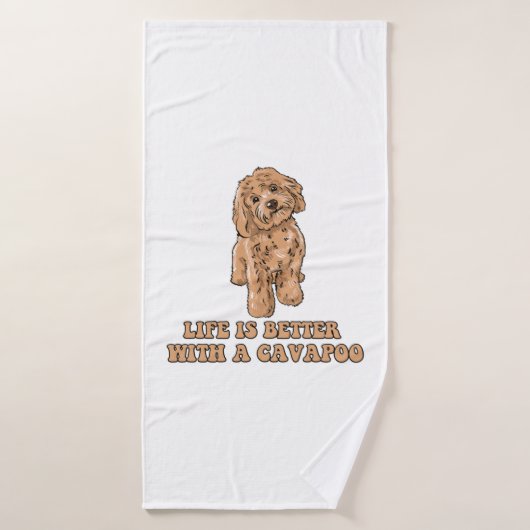 Das Leben ist besser mit einem Cavapoo - Funny Hun Badehandtuch (Badehandtuch)