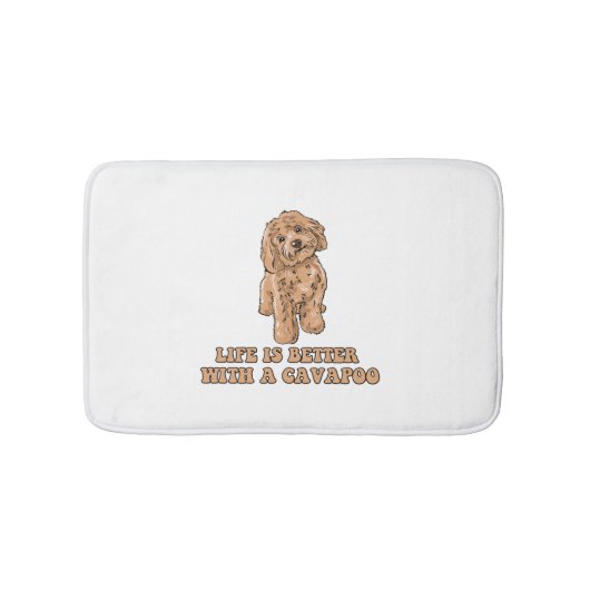 Das Leben ist besser mit einem Cavapoo - Funny Hun Badematte (Vorderseite)