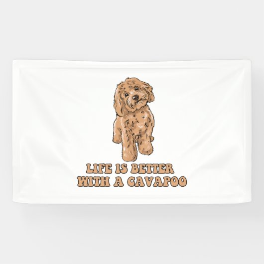 Das Leben ist besser mit einem Cavapoo - Funny Hun Banner (Horizontal)