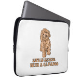 Das Leben ist besser mit einem Cavapoo - Funny Hun Laptopschutzhülle (Vorne Rechts)