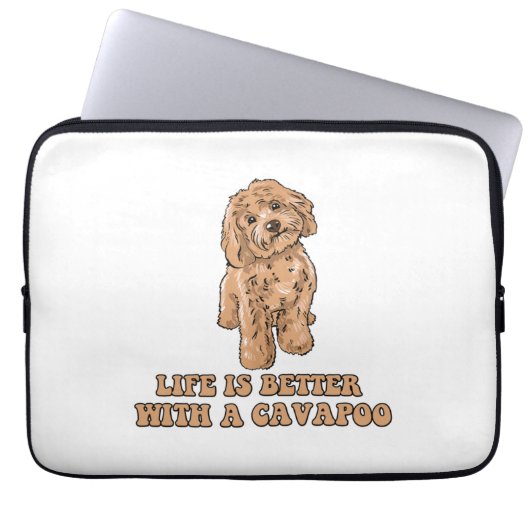 Das Leben ist besser mit einem Cavapoo - Funny Hun Laptopschutzhülle (Vorderseite)