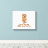 Das Leben ist besser mit einem Cavapoo - Funny Hun Leinwanddruck (Insitu (Holzboden))