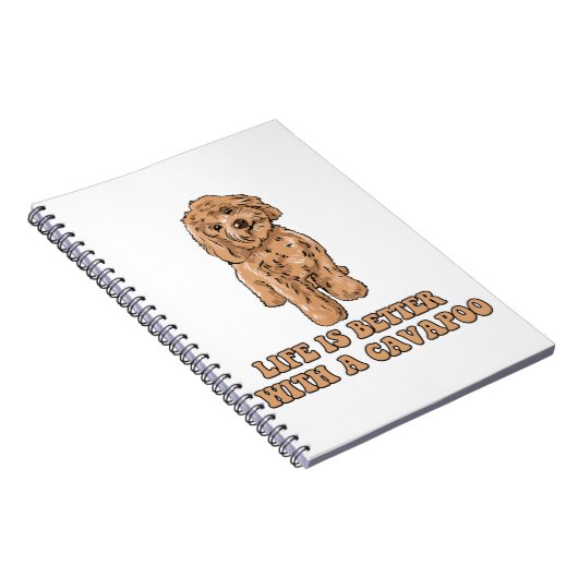 Das Leben ist besser mit einem Cavapoo - Funny Hun Notizblock (Rechte Seite)
