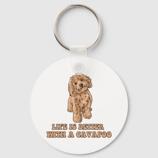 Das Leben ist besser mit einem Cavapoo - Funny Hun Schlüsselanhänger (Vorderseite)