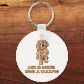 Das Leben ist besser mit einem Cavapoo - Funny Hun Schlüsselanhänger (Vorderseite)