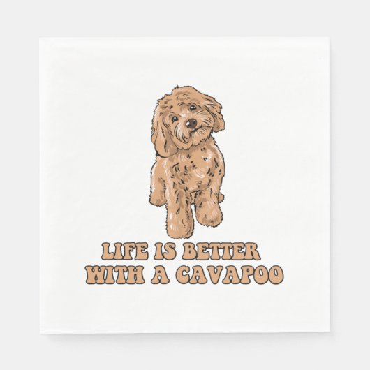 Das Leben ist besser mit einem Cavapoo - Funny Hun Serviette (Vorderseite)