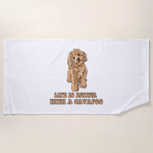 Das Leben ist besser mit einem Cavapoo - Funny Hun Strandtuch