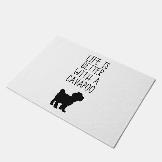 Das Leben ist besser mit einem Cavapoo Fußmatte (Schrägansicht)