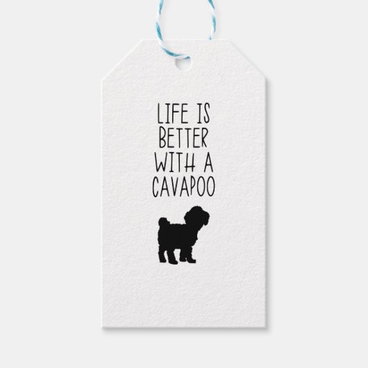 Das Leben ist besser mit einem Cavapoo Geschenkanhänger (Vorderseite)