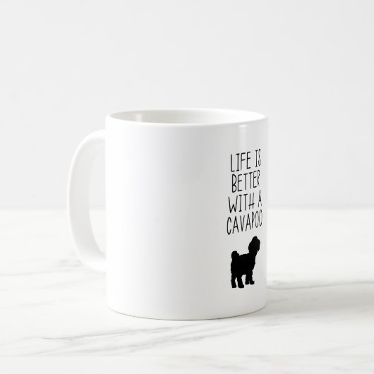 Das Leben ist besser mit einem Cavapoo Kaffeetasse (Vorderseite Links)