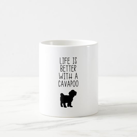Das Leben ist besser mit einem Cavapoo Kaffeetasse (Mittel)