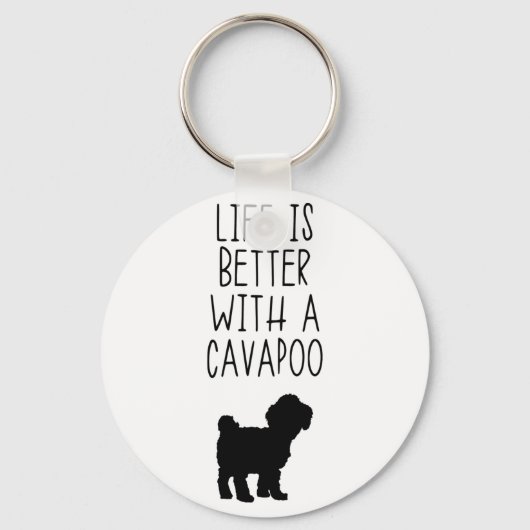 Das Leben ist besser mit einem Cavapoo Schlüsselanhänger (Vorderseite)