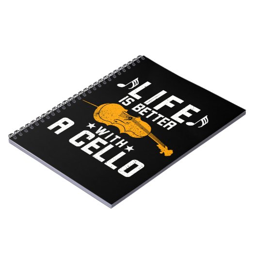 Das Leben ist besser mit einem Cello Notizblock (Linke Seite)