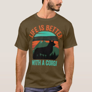 Das Leben ist besser mit einem Corgi Vintag gestör T-Shirt